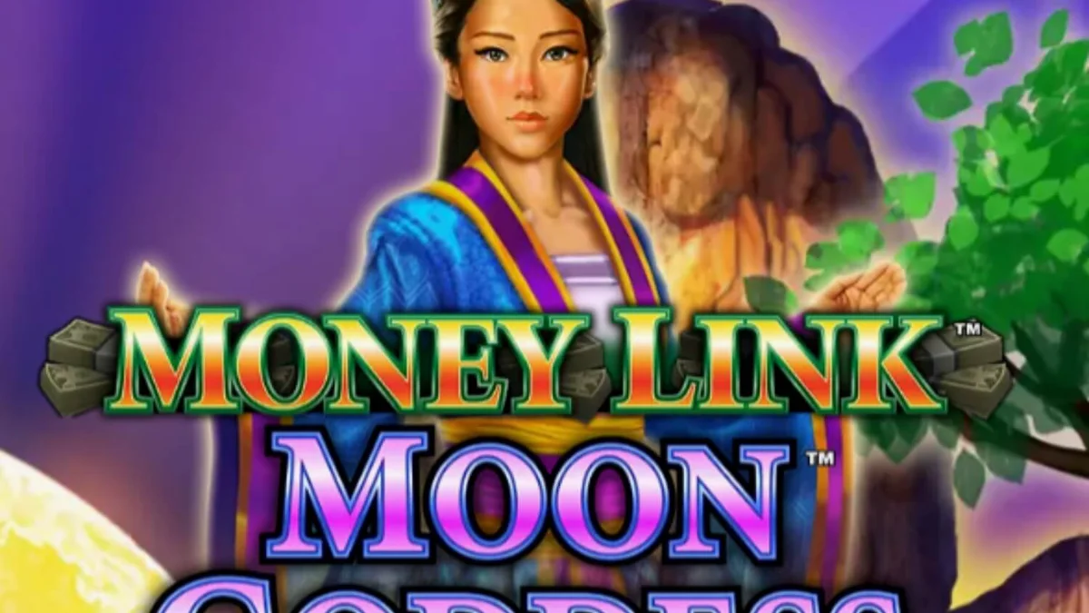 Money Link Moon Goddess slot machine interface na may temang Asian night garden.